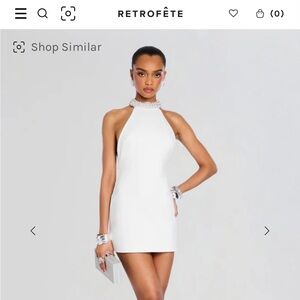 NWT RETROFETE Pearl & Crystal Choker Halter Neck Open Back Penelope Dress